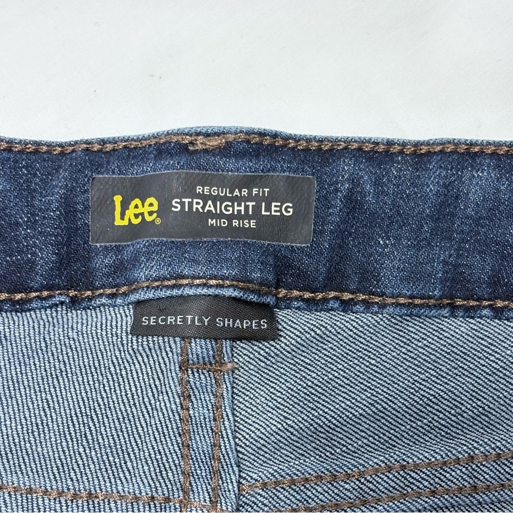 Lee Women’s Straight Leg Jeans Indigo Studded Back Pockets Sz 12 34 US - Picture 5 of 12